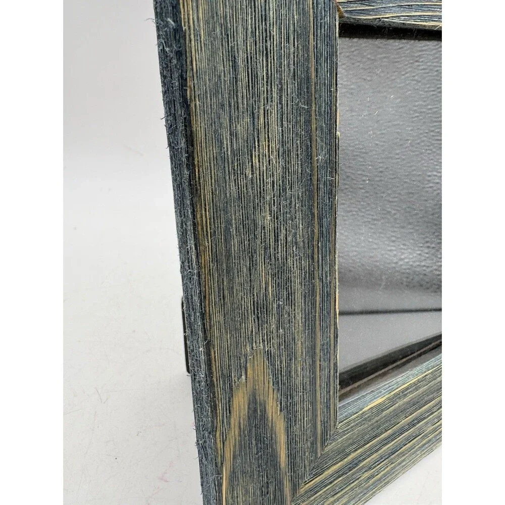 Rustic Distressed Wood Picture Frame Blue Brown Farmhouse 4x6 Tabletop Wall